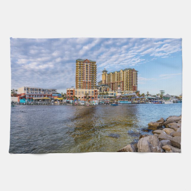Destin Harbor Boardwalk Kitchen Towel (Horizontal)