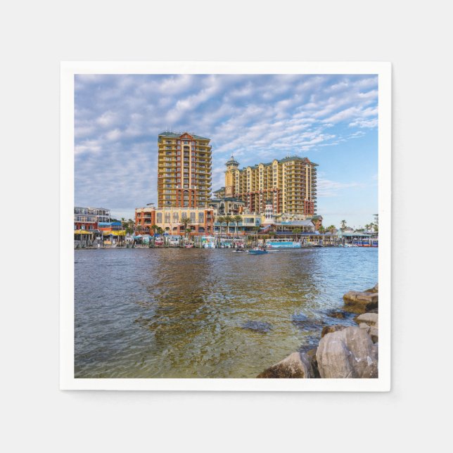 Destin Harbor Boardwalk Paper Napkin (Front)