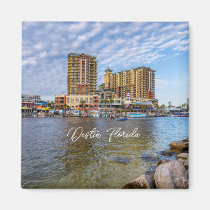 Destin Harbor Boardwalk Square Magnet