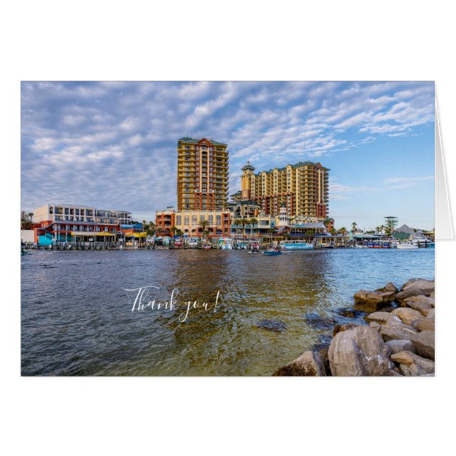 Destin Harbor Boardwalk Thank You Card (Front Horizontal)