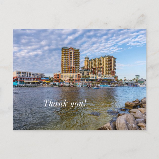 Destin Harbor Boardwalk Thank You Postcard (Front)