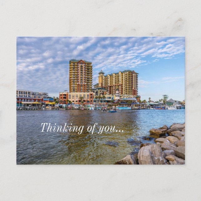 Destin Harbor Boardwalk Thinking Of You Postcard (Front)
