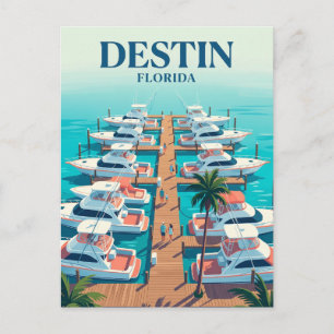 Destin Harbor Boardwalk USA Postcard