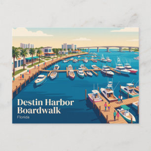 Destin Harbor Boardwalk USA Postcard
