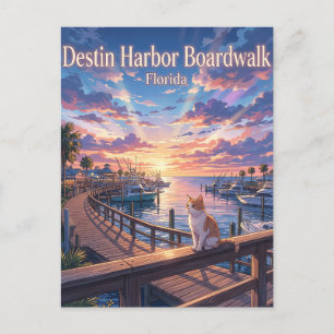 Destin Harbor Boardwalk USA Postcard