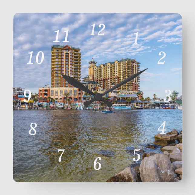 Destin Harbor Boardwalk Wall Clock (Front)