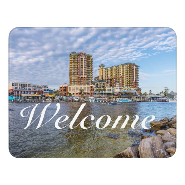 Destin Harbor Boardwalk Welcome Door Sign (Contemporary Front)