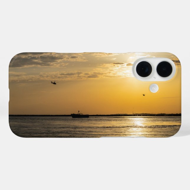 Destin Sunset And Helicopters iPhone Case (Back (Horizontal))