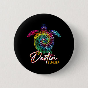 Destin Tie Dye Sea Turtle Florida Matching Family Button
