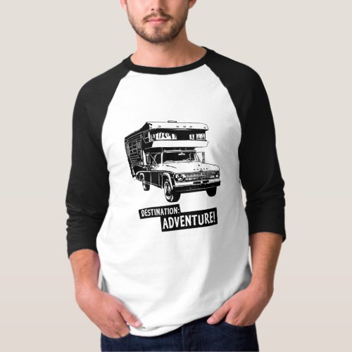 Destination Adventure Vintage Truck Camper T_Shirt