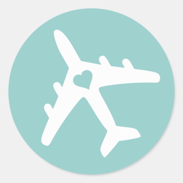 Destination Airplane Travel Theme Love Sticker (Front)