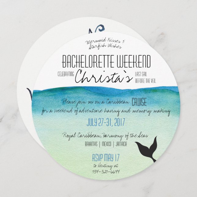 Destination Bachelorette Weekend Invitation (Front/Back)