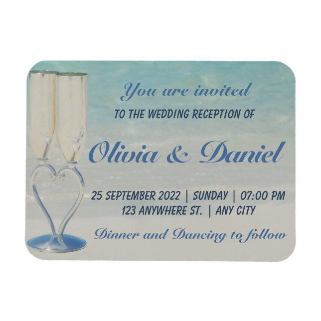 Destination beach elegant wedding invitation magnet (Horizontal)