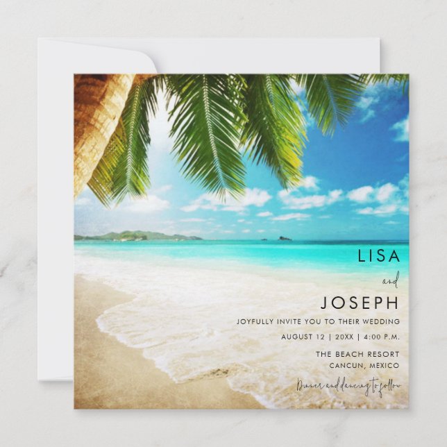 Destination Beach Wedding Announcement (Front)