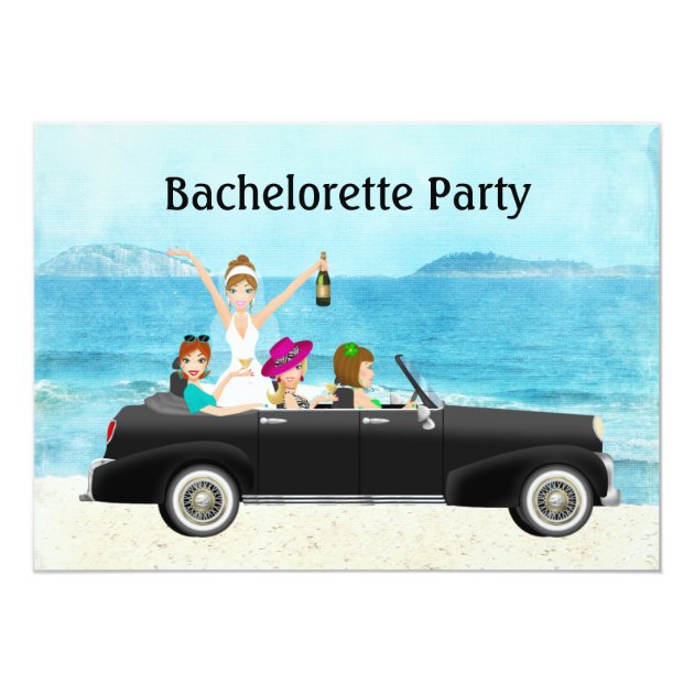 Destination Beach Wedding Bachelorette Party Invitation