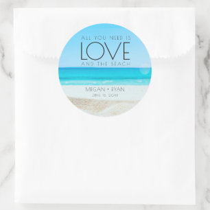 Destination Beach Wedding Classic Round Sticker