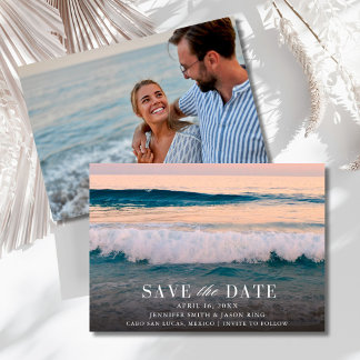 Destination Beach Wedding Photo  Save The Date