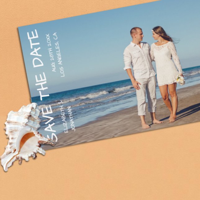 Destination Beach Wedding Photo Save The Date (Creator Uploaded)