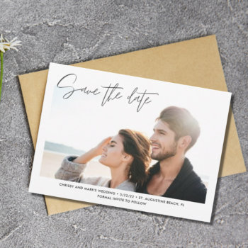 Destination Beach Wedding Photo Save The Date by stylelily at Zazzle