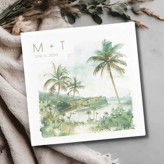 Destination Beach Wedding Reception  Napkins (Destination Beach Wedding Reception Napkins)