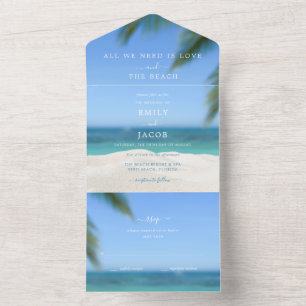 Destination Beach Wedding RSVP All In One Invitation