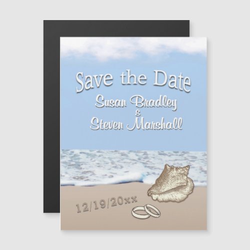 Destination Beach Wedding Save the Date Magnetic Invitation