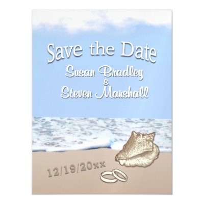 Destination Beach Wedding Save the Date Magnetic Invitation