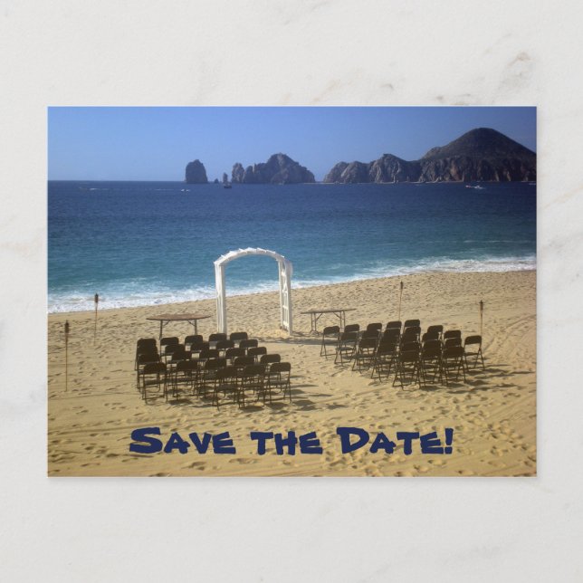 Destination Beach Wedding Save the Date Postcard 2 (Front)