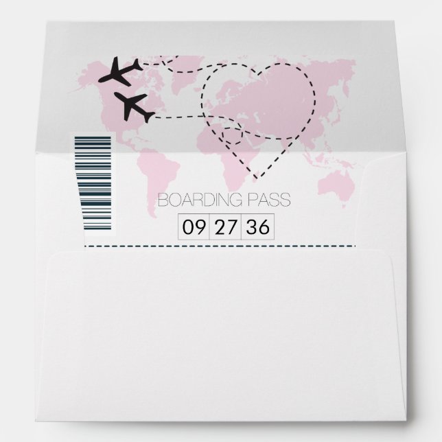 Destination Boarding Pass 5x7 Wedding Invitation  Envelope (Back (Bottom))