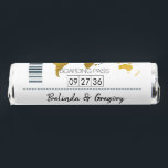 Destination Boarding Pass Wedding Breath Savers® Mints<br><div class="desc">This design features a boarding pass theme. It showcases a gold map of the world along with two airplanes making a heart shape as they travel around the world. This destination themed wedding design is set out like a boarding pass with the date of the wedding personalized in the squares....</div>