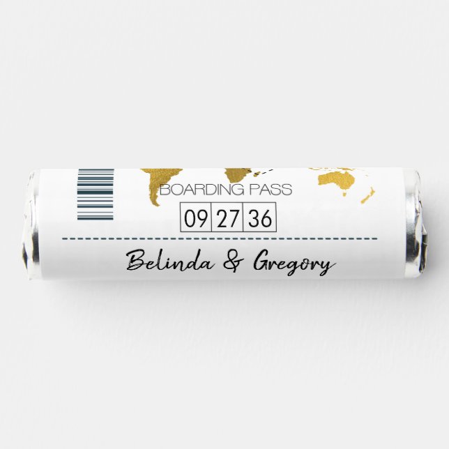 Destination Boarding Pass Wedding Breath Savers® Mints (Left)