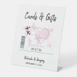 Destination Boarding Pass Wedding Cards & Gifts Pedestal Sign