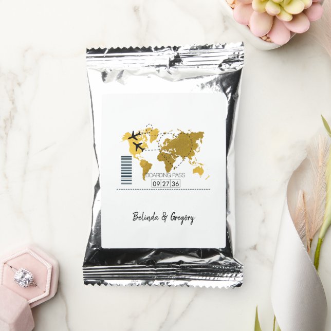 Destination Boarding Pass Wedding Coffee Drink Mix (Wedding)