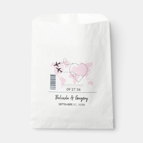 Destination Boarding Pass Wedding   Favor Bag