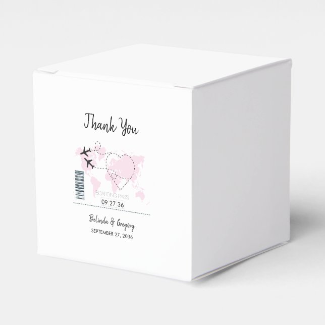 Destination Boarding Pass Wedding  Favor Boxes (Front Side)