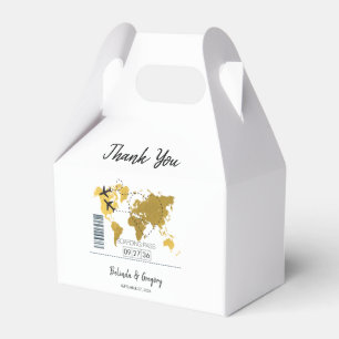 Destination Boarding Pass Wedding Favor Boxes