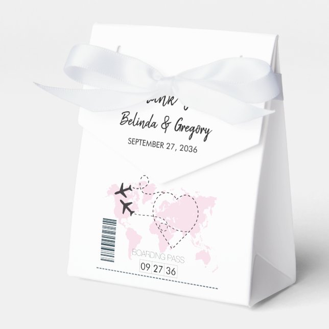 Destination Boarding Pass Wedding  Favor Boxes (Front Side)