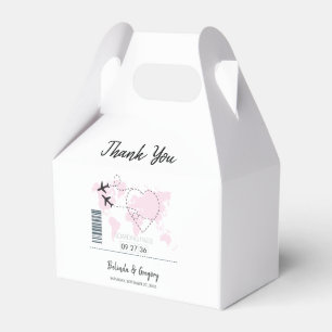 Destination Boarding Pass Wedding Favor Boxes