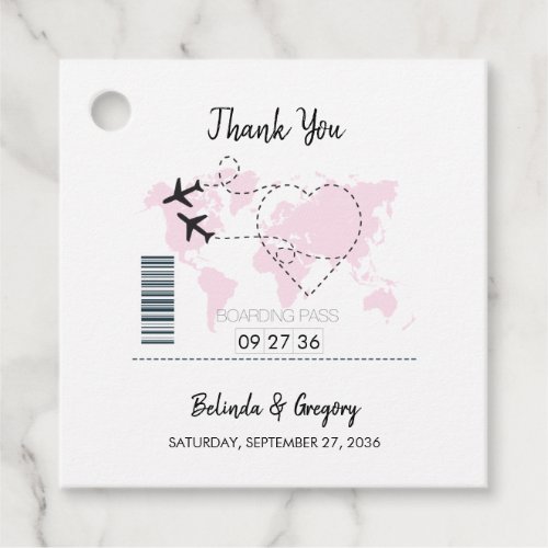 Destination Boarding Pass Wedding Gift Favor Tags