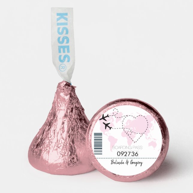 Destination Boarding Pass Wedding  Hershey®'s Kisses® (Front)