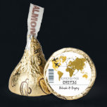 Destination Boarding Pass Wedding  Hershey®'s Kisses®<br><div class="desc">This design features a boarding pass theme. It showcases a gold map of the world along with two airplanes making a heart shape as they travel around the world. This destination themed wedding design is set out like a boarding pass with the date of the wedding personalized in the squares....</div>