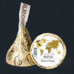 Destination Boarding Pass Wedding  Hershey®'s Kisses®<br><div class="desc">This design features a boarding pass theme. It showcases a gold map of the world along with two airplanes making a heart shape as they travel around the world. This destination themed wedding design is set out like a boarding pass with the date of the wedding personalized in the squares....</div>