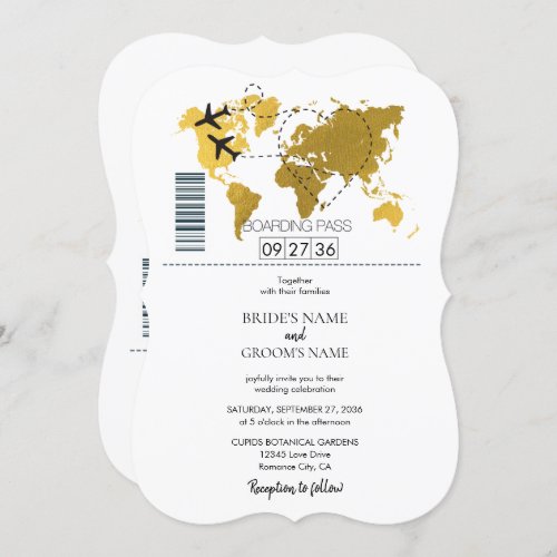 Destination Boarding Pass Wedding Invitation