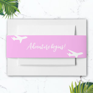 Destination Boarding Pass Wedding Invitation Belly Band