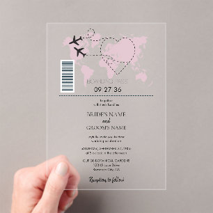 Destination Boarding Pass Wedding Invitations