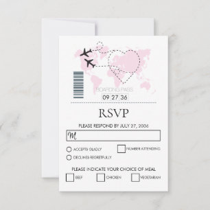 Destination Boarding Pass Wedding RSVP Card