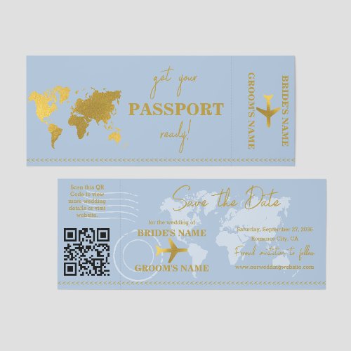 Destination Boarding Pass Wedding Save the Date Raffle Tickets