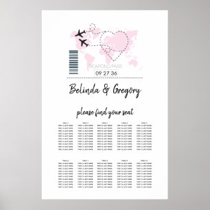 Destination Boarding Pass Wedding Seating Chart