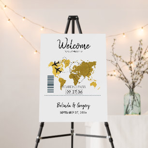 Destination Boarding Pass Wedding Welcome Sign