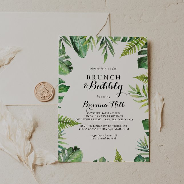 Destination Brunch and Bubbly Bridal Shower Invitation (Creator Uploaded)